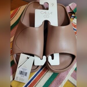 NWT Calia Brown Slide Sandals 9